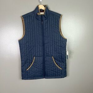 Men's Quilted Navy Blue Vest Mutual weave size large tall gorpcore cabincore
